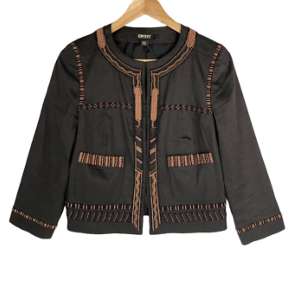 DKNY Black Jacket with Copper Trim